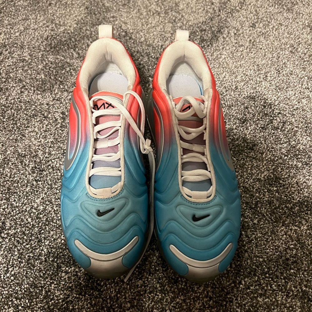 Pink and blue nike air max’s size 9